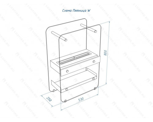 Напольный биокамин Lux Fire "Пятница W"